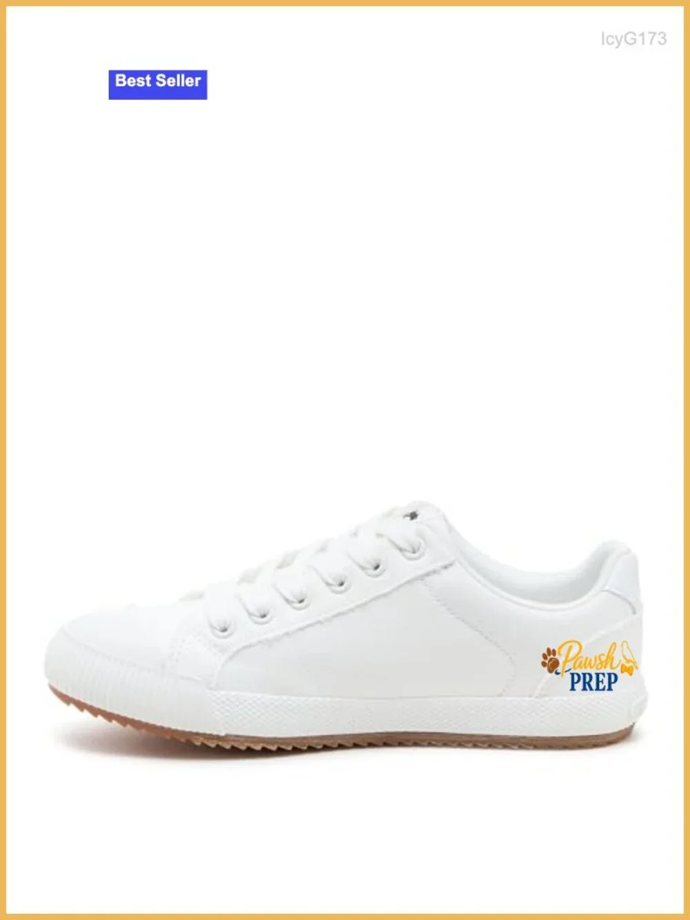 White Cotton Fashion Sneaker - Platform Sole, Lace-Up, Cushioned